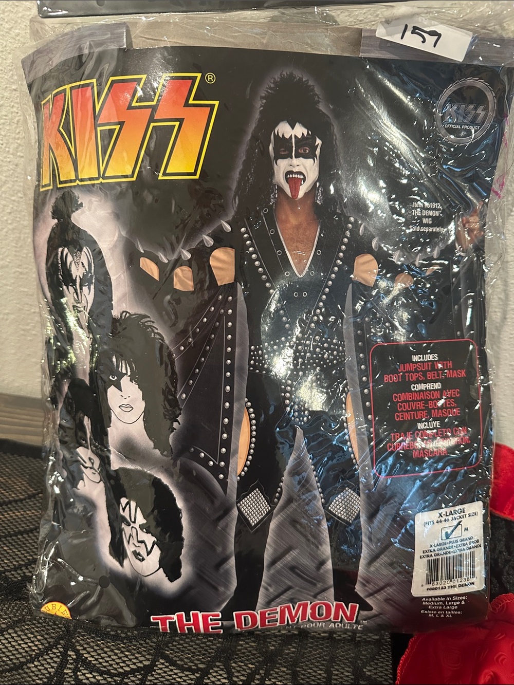 Kiss The Demon Kids Costume - Black with White Face Paint Accents